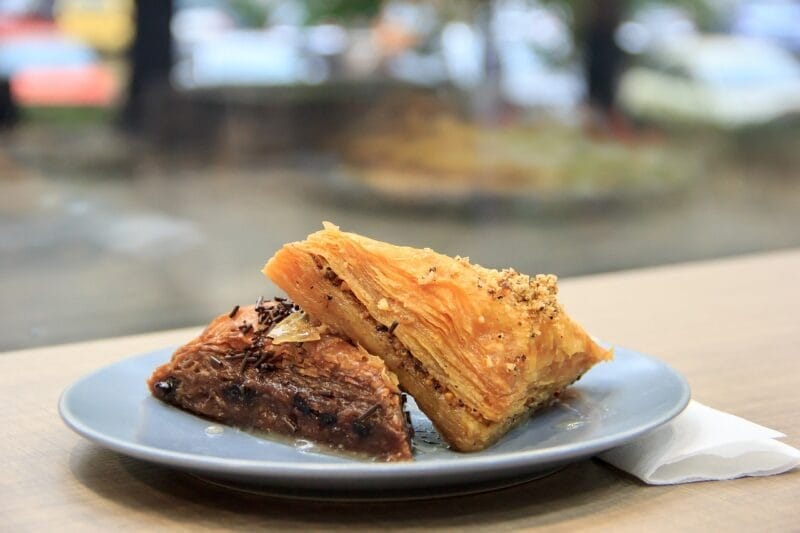 Baklava dulce de hojaldre y nueces comida típica turca