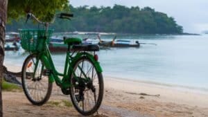 Bicicleta alquilada en Bali para moverse por la isla